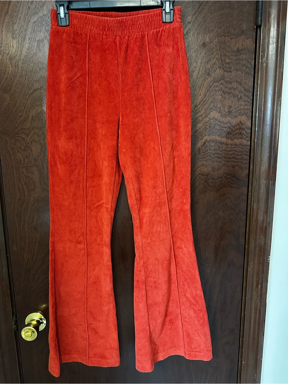 Aerie Velour Flared Pants - Blood Orange Red